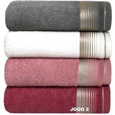 Imagem de KIT 4 Toalhas de Banho 75x150cm 100% Algodão Absorvente e Macia Hotel Academia Enxoval Adulto Premium (KIT 2)