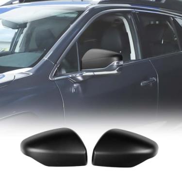 Imagem de HIRUFAIT Capa de espelho retrovisor lateral para S-ubaru Outback 2021-2024 acessórios, tampas de proteção de espelho exterior de porta lateral de carro ABS (preto fosco)