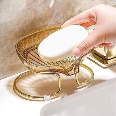 Imagem de Saboneteira De Pia Escorra A Caixa De Sabão Para Banheiro Com Suporte metal (kit 3 pçs sortido)