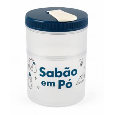Imagem de Porta Sabao Em Pó Pote Lavanderia 1100ml Tampa Dosadora