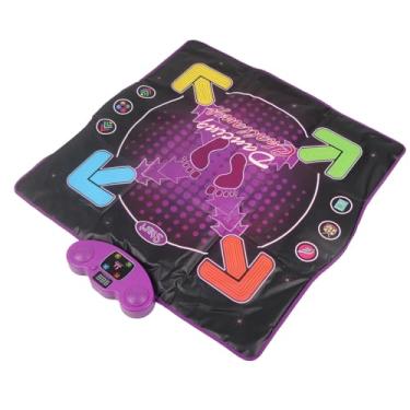 Imagem de Pilipane Tapete de dança infantil brinquedo eletrônico com 4 modos de jogo ajustável embutido música superfície antiderrapante para crianças e adultos material PVC 85 x 90 cm (luminoso)