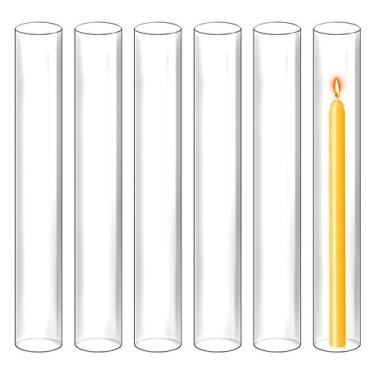 Imagem de Suporte de vela Hurricane BXAEYIPOR de vidro aberto (6 unidades)