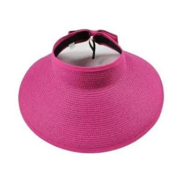 Imagem de Chapéu de Sol de Palha Feminino - Dobrável, Aba Grande, para Praia e V