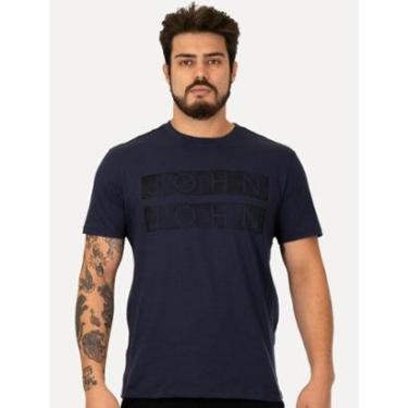 Imagem de Camiseta John John Masculina Regular Logo Plat Azul Escuro-Masculino