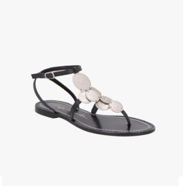 Imagem de Rasteira Luiza Barcelos De Dedo Com Aplicaçoes Maetalizadas Preto-Feminino