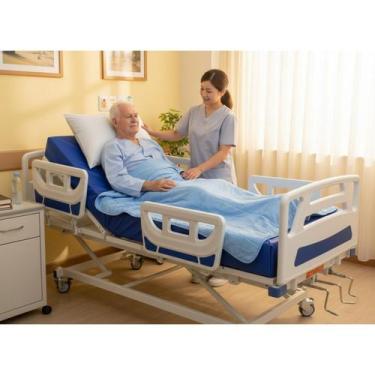 Imagem de Cama Hospitalar Manual Fowler com elevação de leito 03 manivelas + col