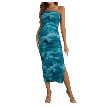 Imagem de Vestido de maternidade Milumia com estampa floral sem alças Maxi Green