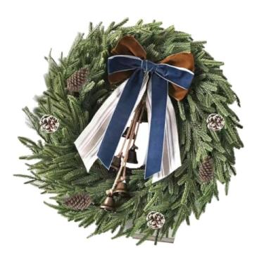 Imagem de Generic Enfeite de porta de guirlanda de Natal, enfeite de porta externa, guirlanda de de fazenda, decoração de de Natal para jardim