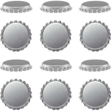 Imagem de Garrafas de Cerveja Coloridas Pry-Off Caps - Absorção de Oxigênio, 26 mm Cortiça Vedação Coroa, Kombucha/Homebrew, Sem PVC (Pacote com 12, Prata)