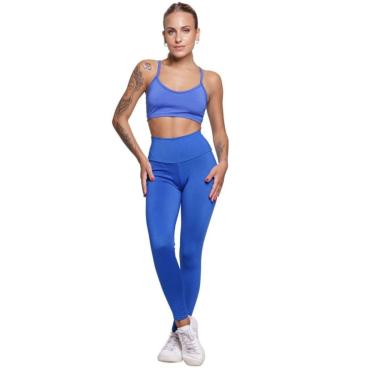 Imagem de Conjunto Top Alça Fina e Calça Suplex Serra e Mar Modas Roupa Para Academia Treino Moda Fitness-Feminino