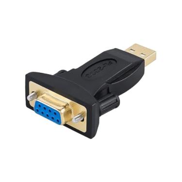 Imagem de Adaptador USB para RS232 com chip PL2303, conversor USB para DB9 Serial fêmea compatível com Windows 10, 8.1, 8, 7, Vista, Linux e Mac OS X 10.6 e superior, preto