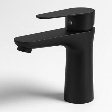 Imagem de Torneira Para Banheiro Lavabo Monocomando Preto Fosco Deend