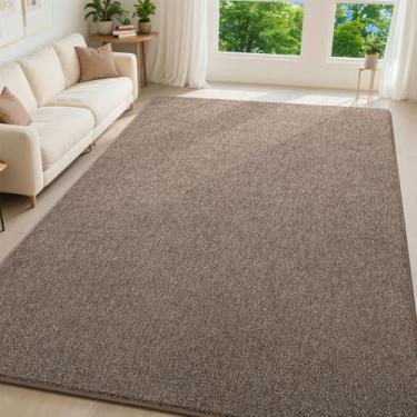 Imagem de Pettop Tapetes marrons de 10 x 15 cm para sala de estar, quarto, tapete de espuma viscoelástica espessa, tapete moderno minimalista super macio para meninos e meninas, tapetes antiderrapantes e