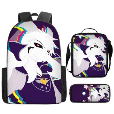 Imagem de Conjunto de mochilas Undertales Anime School, 3 peças com bolsa de ombro