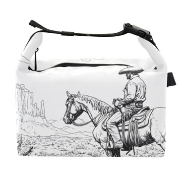 Imagem de STAYTOP Lancheira North American Desert Cowboy com fivela de alça, lancheira isolada para meninos e meninas, lancheira térmica para trabalho escolar