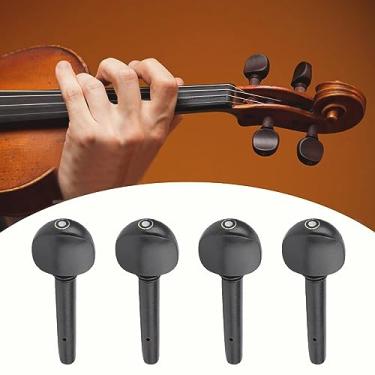 Imagem de Generic Cordas de Violino de ébano de Qualidade, Pinos de Ajuste de Eixo, Acessório Durável para Substituição e Manutenção, para Tocador de Violino (1/2 estacas para, ébano com olhos de)
