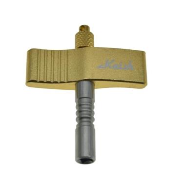 Imagem de Dopro Chave de afinação de bateria padrão com haste de aço para bateria acústica e eletrônica, estilo T dourado