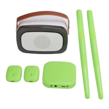 Imagem de Asixxsix Bateria Eletrónica Portátil com Baquetas de Ar e Sensor de Movimento 3D, Conjunto de Baquetas de Ar com Pedais e Adaptador de Áudio para Festas em Casa, Adultos e Crianças (Verde)