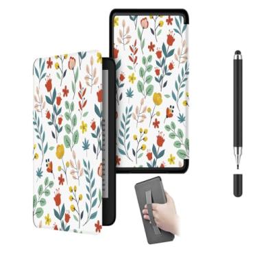 Imagem de Akacy Capa protetora de couro PU com estampa pintada com alça de pulso para Kindle Paperwhite 6.0 (Geração 2022/2024, números de modelo C2V2L3 e RS23CV), fina e leve, à prova d'água (23)