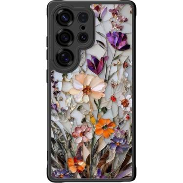 Imagem de DEENAKIN Capa fofa para Samsung Galaxy S24 Ultra, capa rígida floral estética, compatível com Magsafe, capa protetora de telefone fina para mulheres e meninas, veias florais marmorizadas