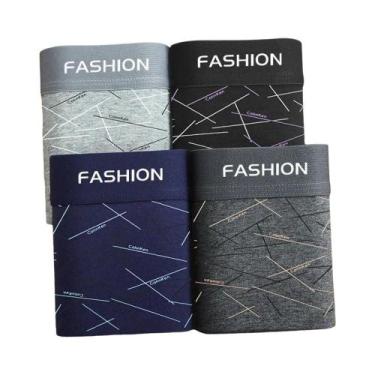 Imagem de Cuecas Boxer Masculinas De Alta Elasticidade E Respirabilidade, Pacote