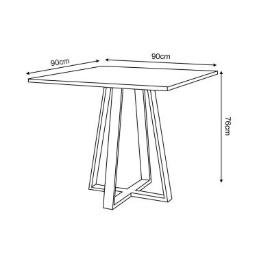 Imagem de Conjunto De Jantar Mesa Mônaco Premium 90Cm Preta Com 4 Cadeiras Estofadas Pretas - Cor: Preto