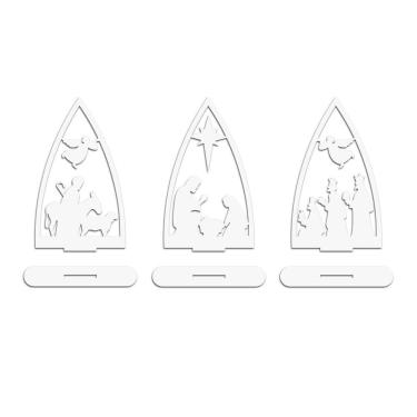 Imagem de Trio Presépio Natal 9cmx15cm - Cria Arte Laser Branco
