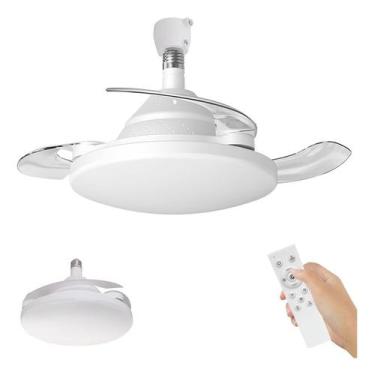 Imagem de Ventilador Teto Retrátil 40cm E27 Led Com Controle Bivolt - Wala Store