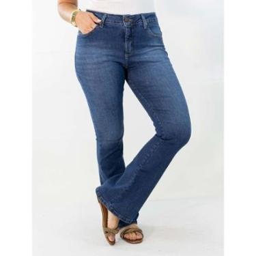 Imagem de Calça Feminina Jeans Flare Petit Tradicional Cintura Alta Anticorpus-Feminino