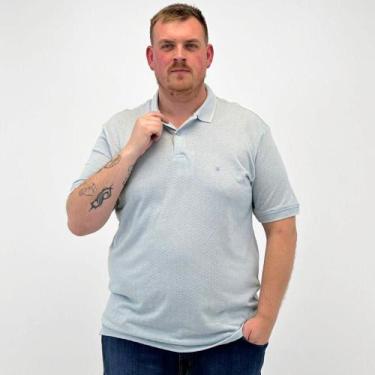 Imagem de Camisa Polo Baumgarten Manga Curta Plus Size Masculina, G1, Azul claro