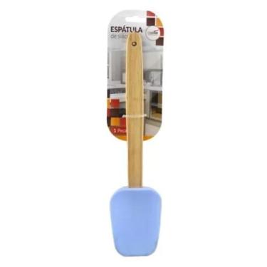 Imagem de Espátula De Silicone Tradicional Cabo Madeira Cozinha Raspar - Imporie