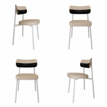 Imagem de Cadeira Alloa Fixa com 4 Pés 50 x 44,7 x 83,8 cm com 4 Unidade Bege/Ar