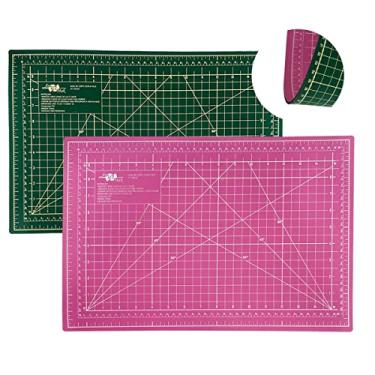 Imagem de Base Para Corte A2 60x45 Verde E Rosa Duas Cores Dupla Face