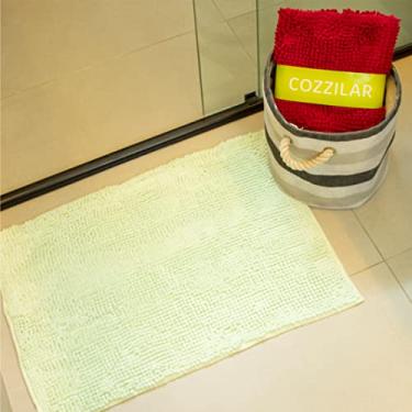 Imagem de Tapete De Banheiro Antiderrapante Bolinha Microfibra Macio 70x50 cm Cor:Verde Claro