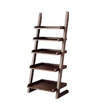 Imagem de KIZQYN Estante de livros piso para sala de estar rack de armazenamento pequeno quarto prateleira simples parede trapezoidal estante multicamadas estante de livros