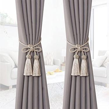 Imagem de Suportes de cortina Cinta de borla sem instalação simples acessórios de cortina de alça de cortina, T8,2 PCS