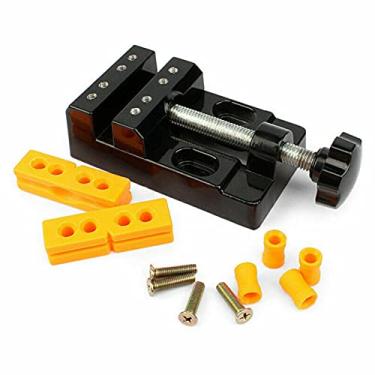 Imagem de MOOKEENONE Mini braçadeira plana para mesa de joias de bancada com braçadeira furadeira para abertura de torno para nuclear