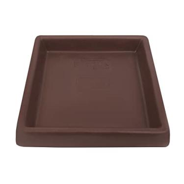Imagem de Prato Base Quadrado Vaso De Planta Polietileno 22 Cm Marrom