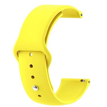 Imagem de Pulseiras NSmart compatíveis com Amazfit GTR 47MM / GTR 2 / GTR 2e / GTR 3 / GTR 4 (Amarela tipo apple)