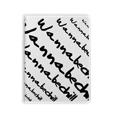 Imagem de Caderno elegante personagem Wanna Be Chill capa de goma Diário capa macia