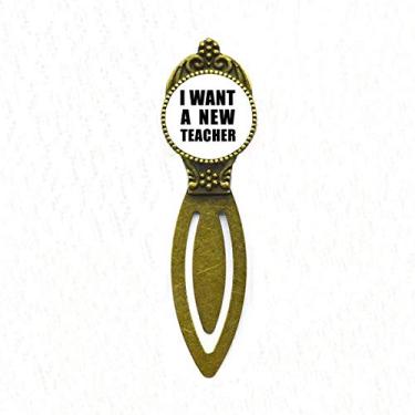 Imagem de Marcador de página "I Want A New Teacher Art Deco", marcador de página retrô para escritório