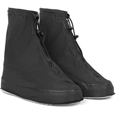 Imagem de Capas de sapatos de chuva | Capas de sapatos impermeáveis para homens e mulheres | Galochas reutilizáveis (Preto, 4GG)