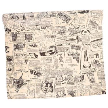 Imagem de Gadpiparty 5 Rolos papel de parede de jornal antigo vara e casca vintage papel de embrulho para álbum de recortes decoração vintage decoração de casa adesivo de papel de parede adesivos aluna