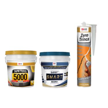 Imagem de Kit Zero Trinca 2 - Massa Tapa Tudo 5000 Pote De 340g + Smart