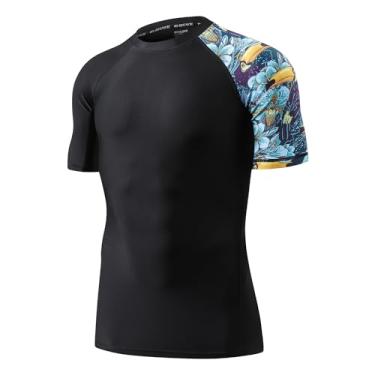 Imagem de Proteção solar UV HUGE SPORTS masculina FPS 50+ Rash Guard de mangas curtas, Heytoucan, X-Large