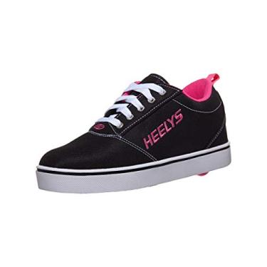Imagem de Heelys Girl's Pro 20 (Little Kid/Big Kid/Adult) Black/White/Pink 5 Big Kid