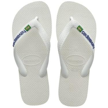 Imagem de Havaianas sandália masculina com logotipo do Brasil, Branco, 9