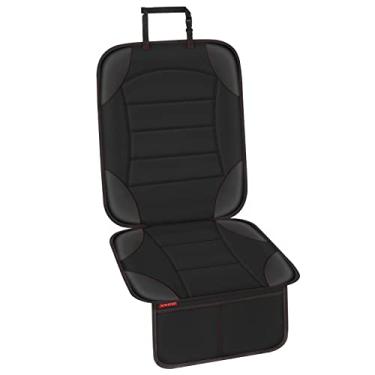 Imagem de Sinvitron Protetor de assento de carro para cadeirinha infantil - Tapete de couro antiderrapante à prova d'água com 2 bolsos de malha, capa de assento universal para bebês, animais de estimação e