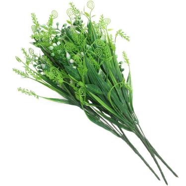 Imagem de 6 Ramos Decoração Arranjo Flor Planta Artificial Buquê Plástico Floral 5 Ramos Cada 44cm