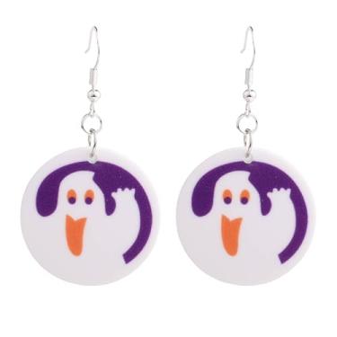 Imagem de Gracayfr Brincos fofos de biscoito de açúcar para o Dia das Bruxas, presentes para melhor amiga, filha, comida engraçada, outono, assustador, leve, hipoalergênico, brincos, Latão latão Arcylic, Sem